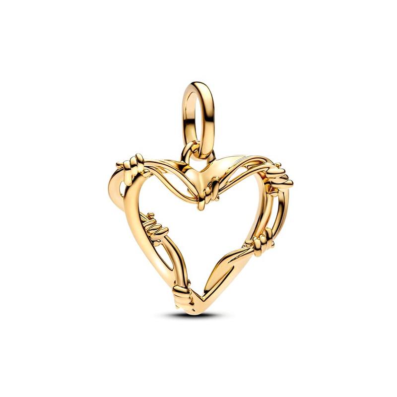 

New In Heart Shaped Rose Gold Dangle Charm Beads Fits Bracelet Bangle Necklace Women Luxury Diy Jewelry Party Festival Gift