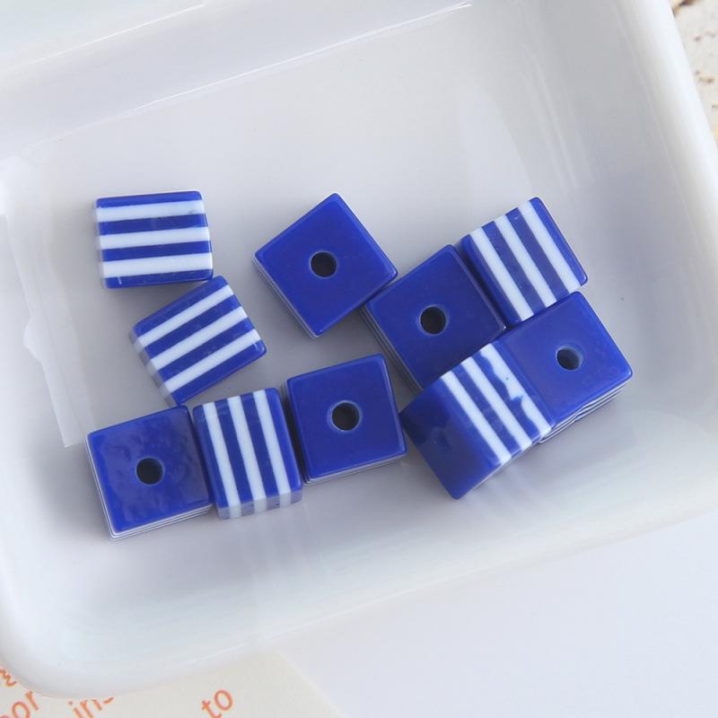 Colorful Square Resin Striped Beads for DIY Necklaces, Bracelets, and Jewelry Accessories