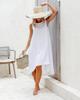 Summer Cotton Linen Solid Color Sleeveless Irregular Round Neck Long Dress