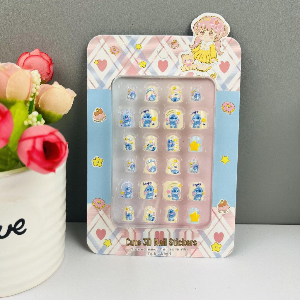 Children's Wearable Custom Nail Stickers - Cute European & American Jelly Glue Fingernail Tips