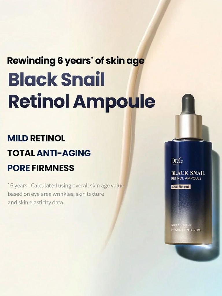 Dr.G Black Snail Retinol Ampoule, Lightweight Serum, Smooth Skin Texture, Easy Absorption, Daily Facial Care, For Women, K?Beauty, Korean Skincare