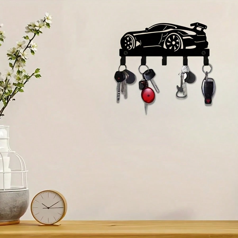 Metal Key Hook Wall Mount Multi Functional Kitchen Bathroom Garage Organizer