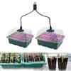 Caixa de bandeja para sementes com luz LED para cultivo, viveiro, vaso para germinação de mudas, ventilação ajustável, umidade, 6/12/13 células