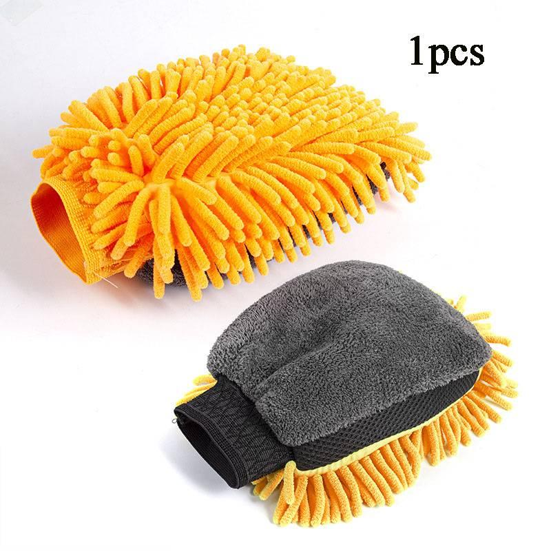 1 Piece/3 Pieces Snowflake Microfiber Car Wash Gloves, Thick Car Cleaning Gloves, Double-Sided Gloves, Anti-Scratch Car Cleaning