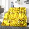 Banana Peel Pattern Design Lightweight Personalized Blanket Personalized Name Comfortable Versatile For Sofa Couch Office Bed Picnics Allseason Use