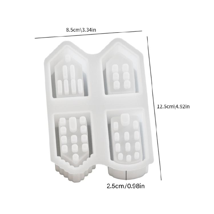 3D Hausförmige Silikon-Kerzenhalterformen Leicht zu entformen Epoxidharzformen für Kerzenständer Weihnachtsdekoration