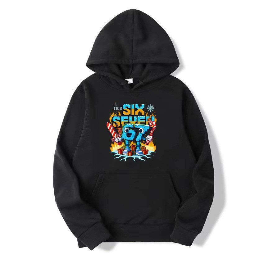 2025 Kids' Hooded Sweatshirt - New European & American Style, No. 67 Pattern, Autumn/Winter Fleece