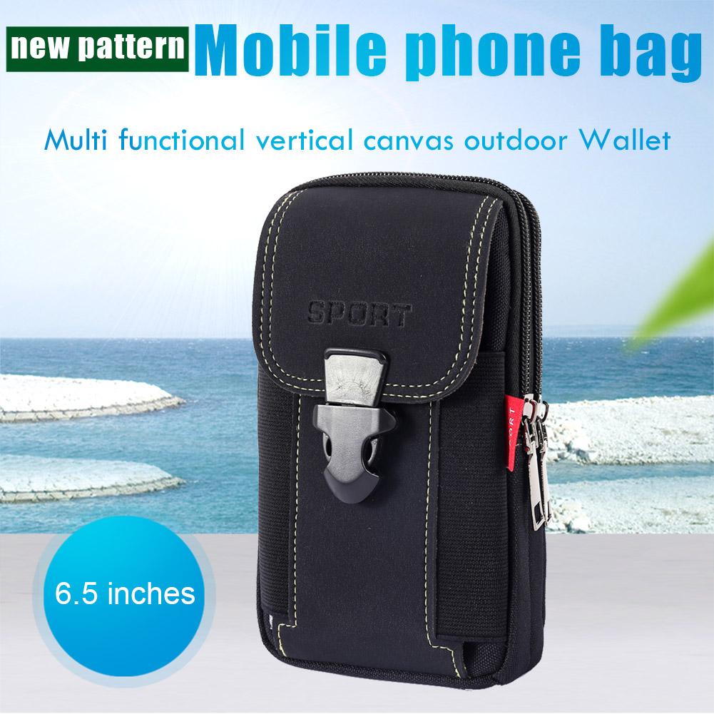 

* 3Pcs Men Canvas Waist Bag Phone Purse Zipper Belt Bum Pouch (Style 1 Black)