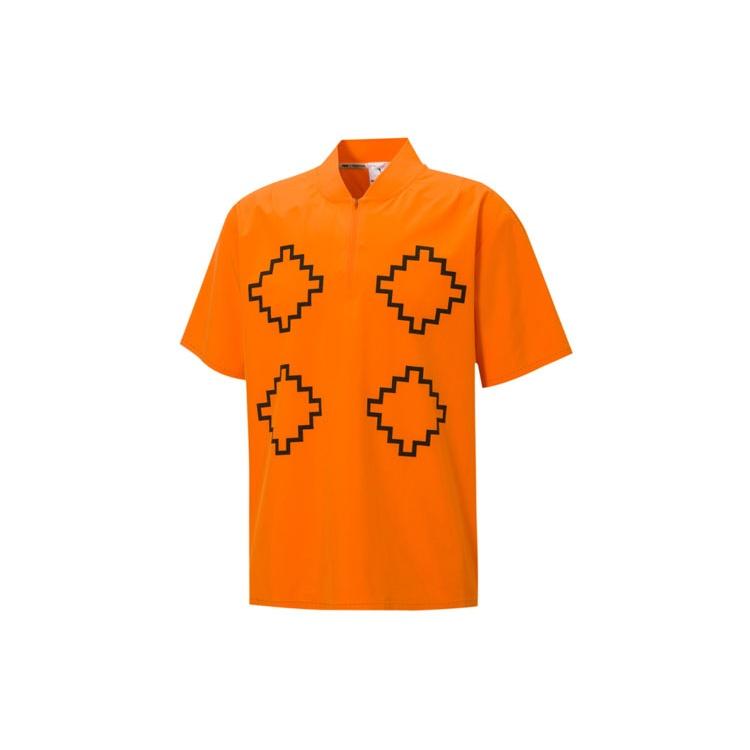 PUMA x Pronounce Graphic V Neck Short Sleeve T-Shirt  Orange Black  Men s 532153-29 S