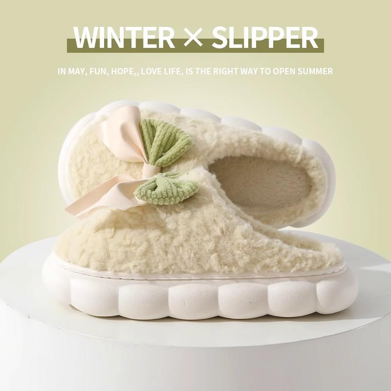 Cotton slippers autumn and winter 2025 new indoor home thick-soled plush slippers winter