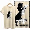 COOLMIND 100% cotton BEIGE cat print exclusive graphic women T shirt big size loose cotton cat lover women tshirt LOVELY cat tee
