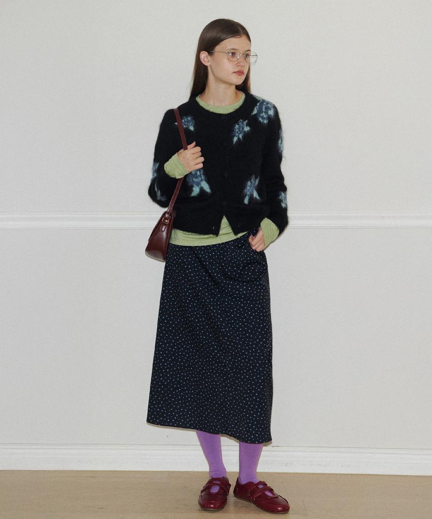 Baitalssain Blue Flower Midi Skirt