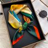 Silk Scarf 70 Small Square Scarf Retro Versatile Season High-End Printing Women'S Professional Scarf Scarf