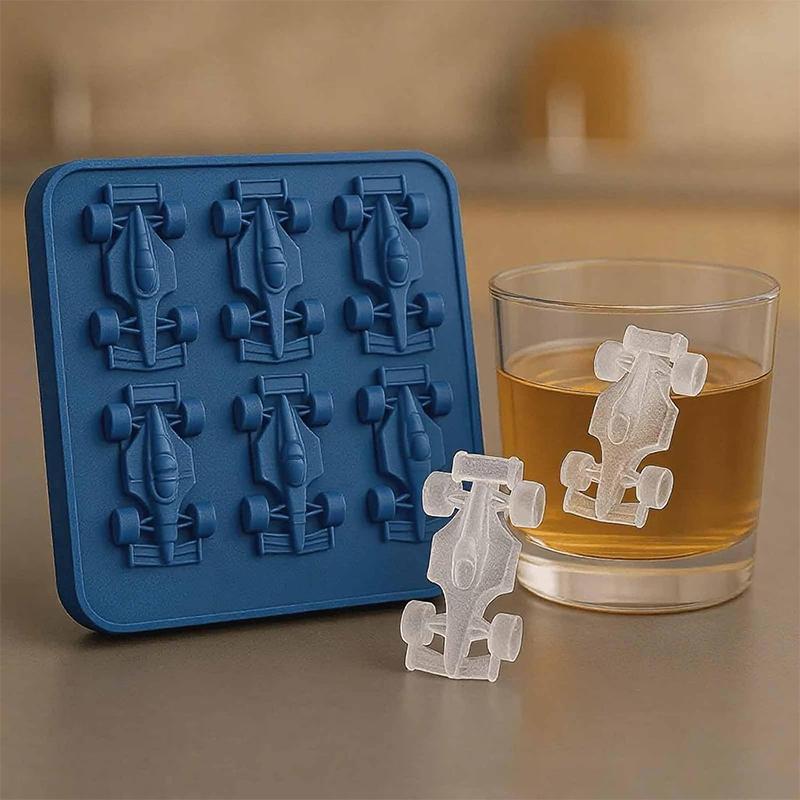 Cartoon Car Racing Ice Mold Food Grade Silicone Mold Bar Home Ice Making Mold Formula Racing Ice Mold Ice Cream Making Artifact (As shown-15449)-