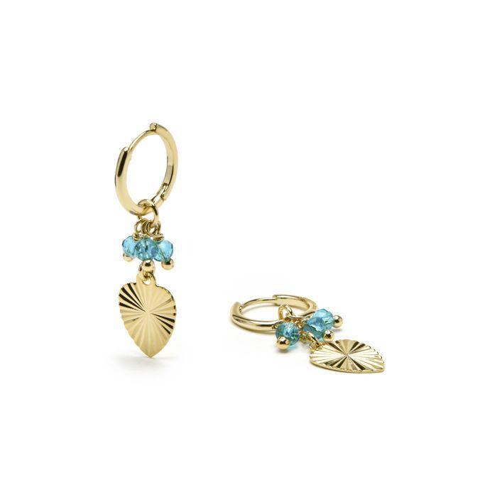 Boucles d'oreilles - LUXENTER - Sopu - Argent 925 - Or jaune 18k - Cristal vert