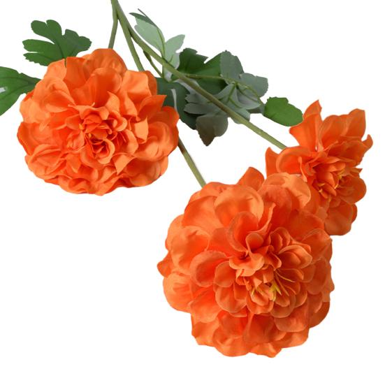 Artificial Geranium Flowers UV Resistant Faux Silk Geranium Flower Bouquet with 3 Heads Blooms for Home Kitchen Garden Table Centerpiece оранжевый