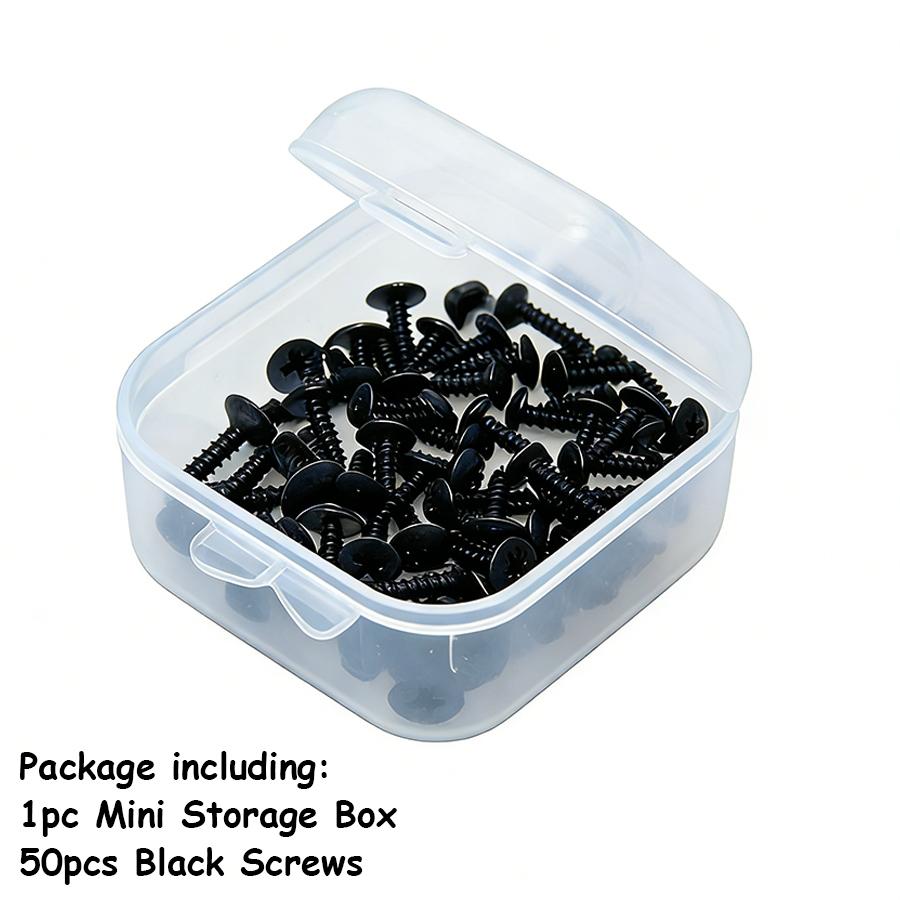 50pcs Electric Guitar Bass Pickguard Screws & 1pc 3.5cm Mini Storage Box Universal Guitar Screws Musical Instrument Accessories