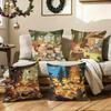 Cute Squirrel Cushion Cover Silky Short Plush Sofa Pillow Cover Hidden Zipper Soft Dustproof Case For Home Decor