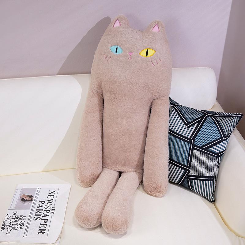 Korean Cat Sleeping Throw Pillow Cute Black Cat White Cat Long Leg Doll Girl Bed Sleeping Sandwich Doll Long Pillow