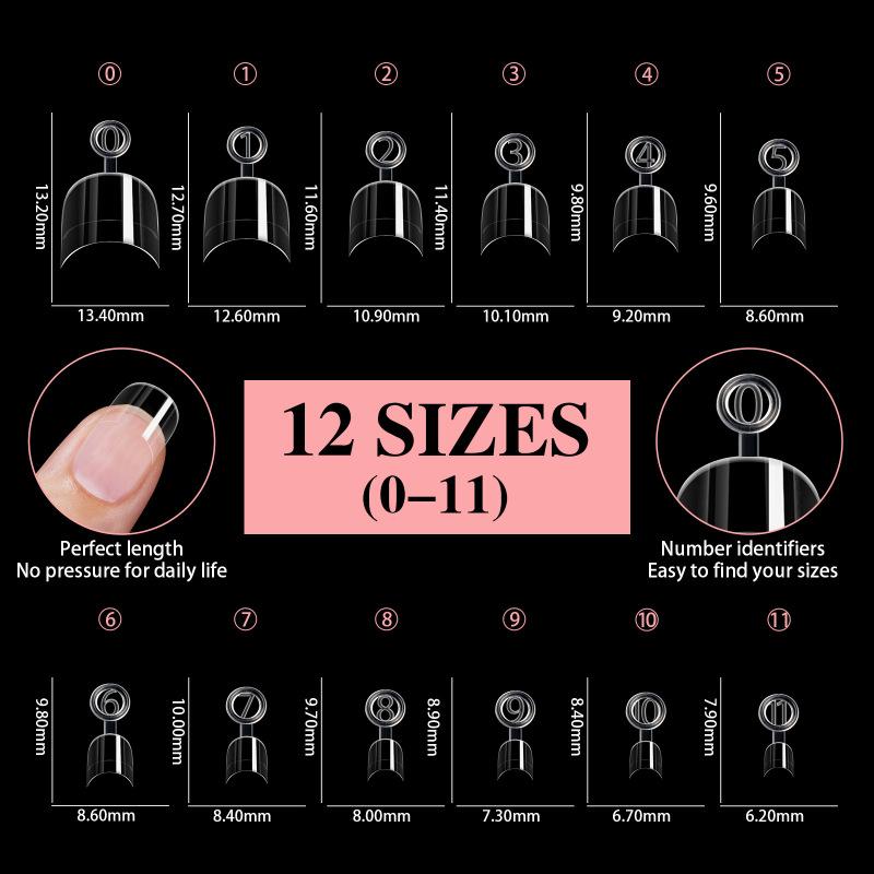 600 nieuwe Nail art stukjes ultrakorte nepnagelstukjes