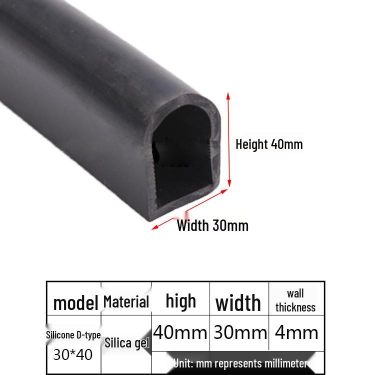 D-Shaped Silicone Sealing Strip: High-Temperature, Water-Retaining, Self-Adhesive, Anti-Collision, Shock-Absorbing for Doors & Windows