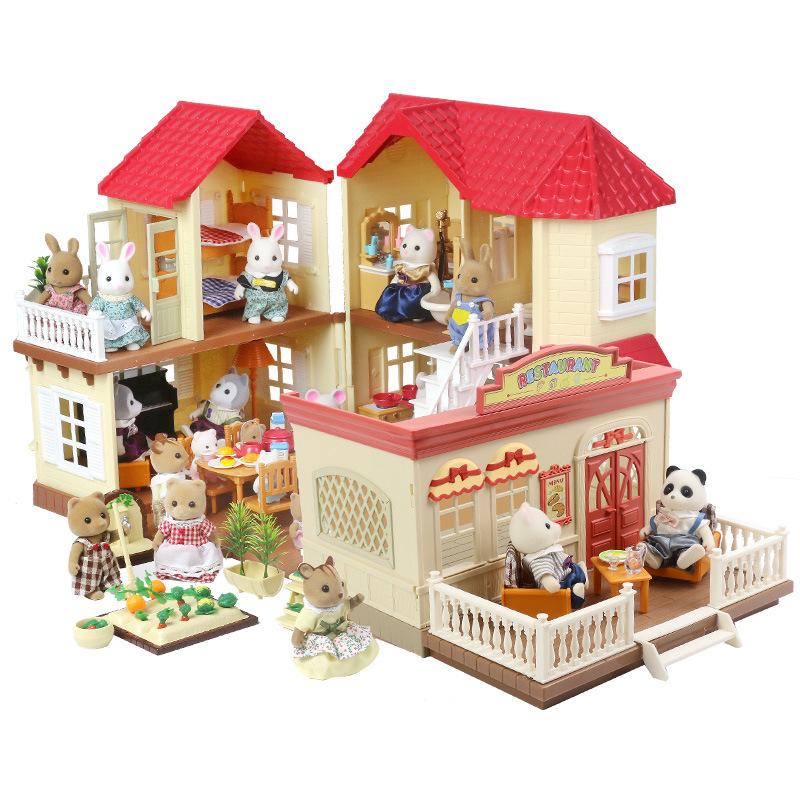 Non-Toxic Forest Animal 1/12 Dollhouse Furniture Bedroom Kitchen Bathroom Set Miniature Simulation Dolls Accessories Diy Toys Children