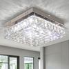 Moderner quadratischer Kristall-Kronleuchter LED Kleine Kronleuchter Direkt an der Decke montierbare Leuchten für Schlafzimmer Flur Eingangsbereich 6000K