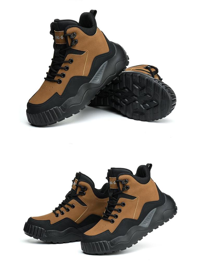 Men's Lightweight Steel Toe Safety Shoes: Anti-Smash, Anti-Puncture, Breathable, Fashionable, and Wear-Resistant Work Footwear.
