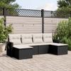 Vidaxl 6-Cz. Set di Mobili da Giardino con Cuscini, Polyrattan Nero