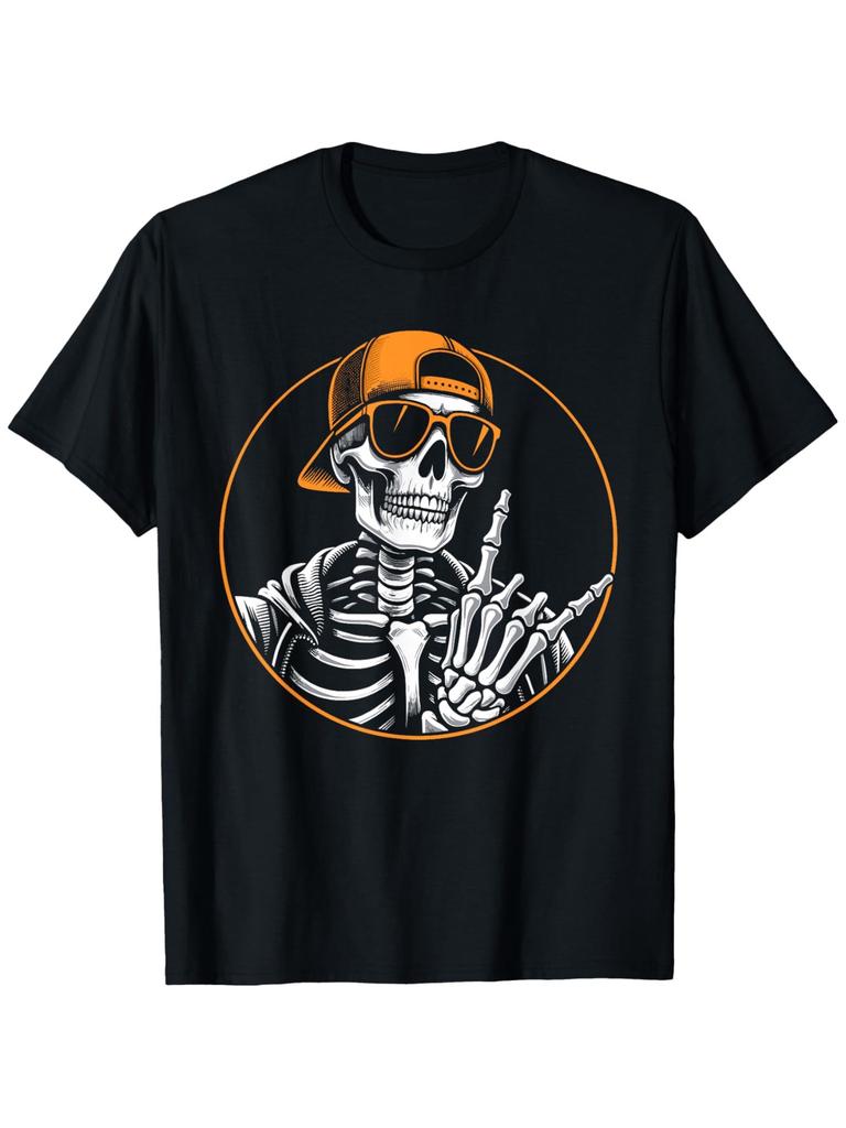 skulls Graphic Men's Summer T-Shirt Cotton O-neck short-sleeved Tee Casual Unisex T Shirts Over