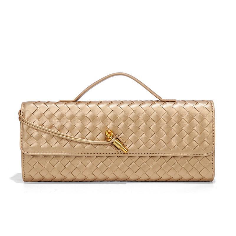 Damers Handgjord Vävd Dragspels Crossbody-väska - High-End, Trendig Clutch & Aftonaxelväska