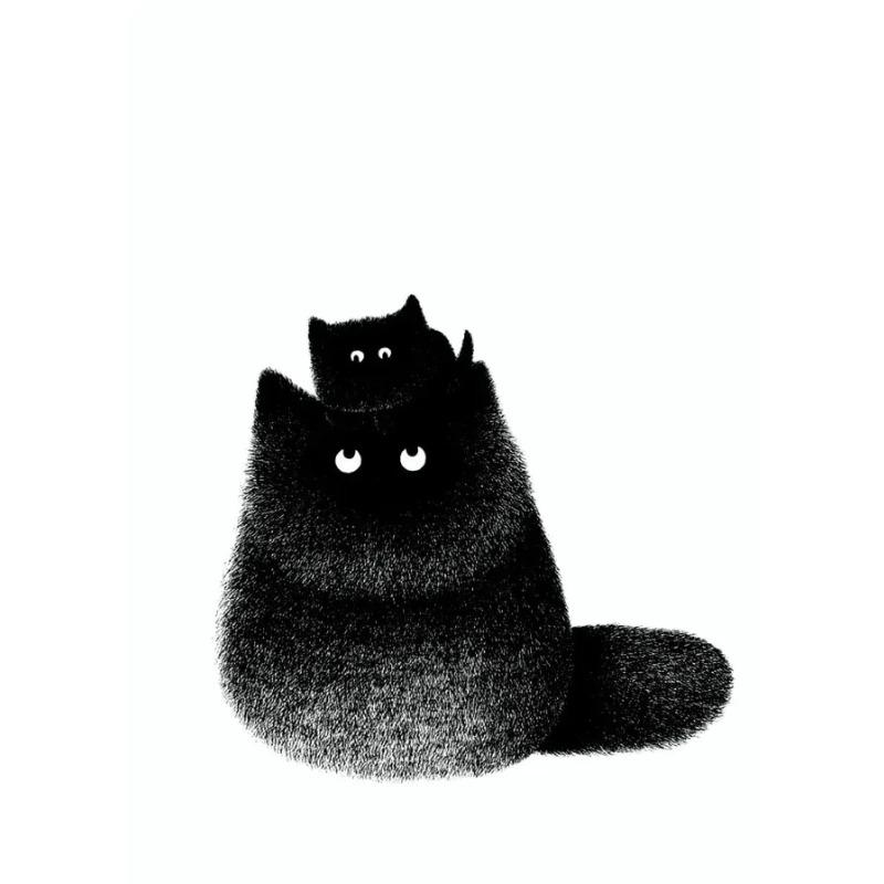 

Funny Ball Black Cat Kitties Posters and Prints Canvas Printing Modern Wall Art Picture for Living Room Home Decor Gifts 21X30CMNo Framed
