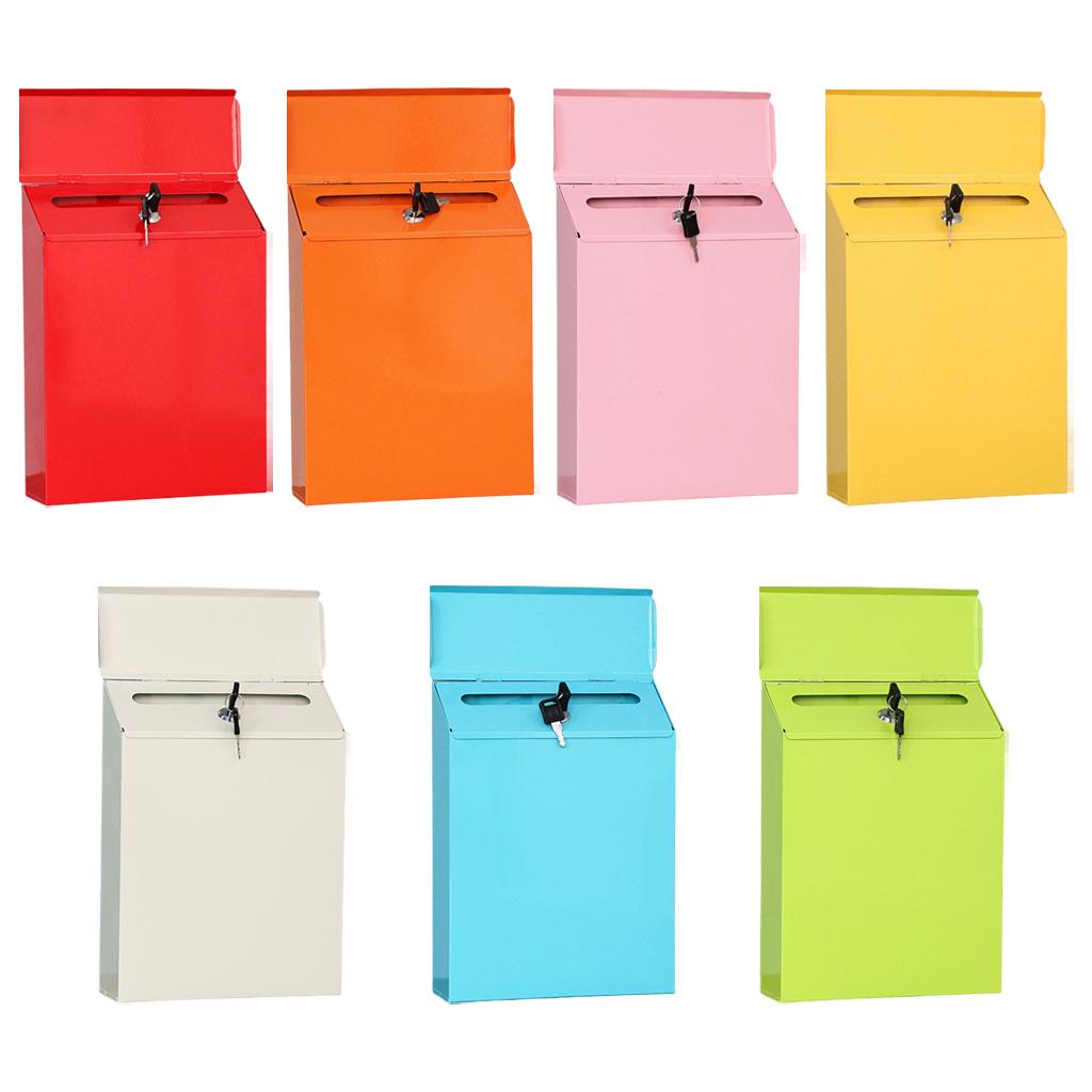 Vertical Mailbox Wall Mounted Deposit Suggestion Drop Box Secured Payments Key Paperwork Postbox Case Office Room Rural Decor