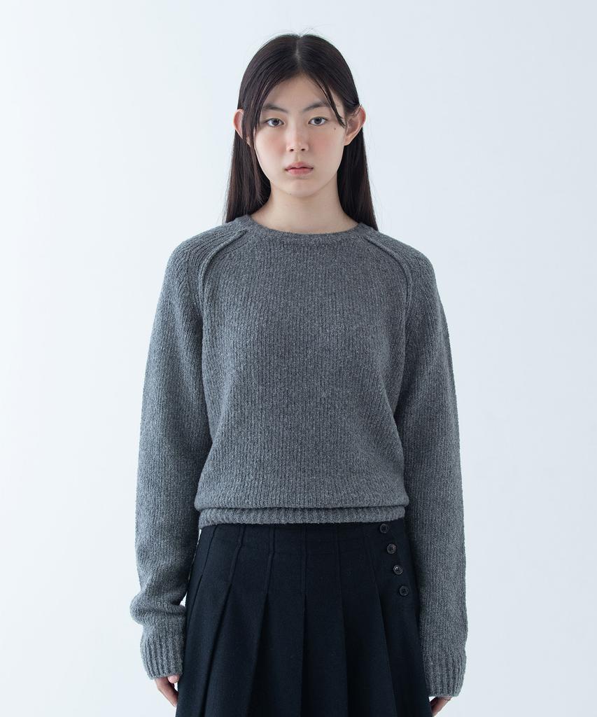 Ohesio Saddle Wool Round Knit, Gray