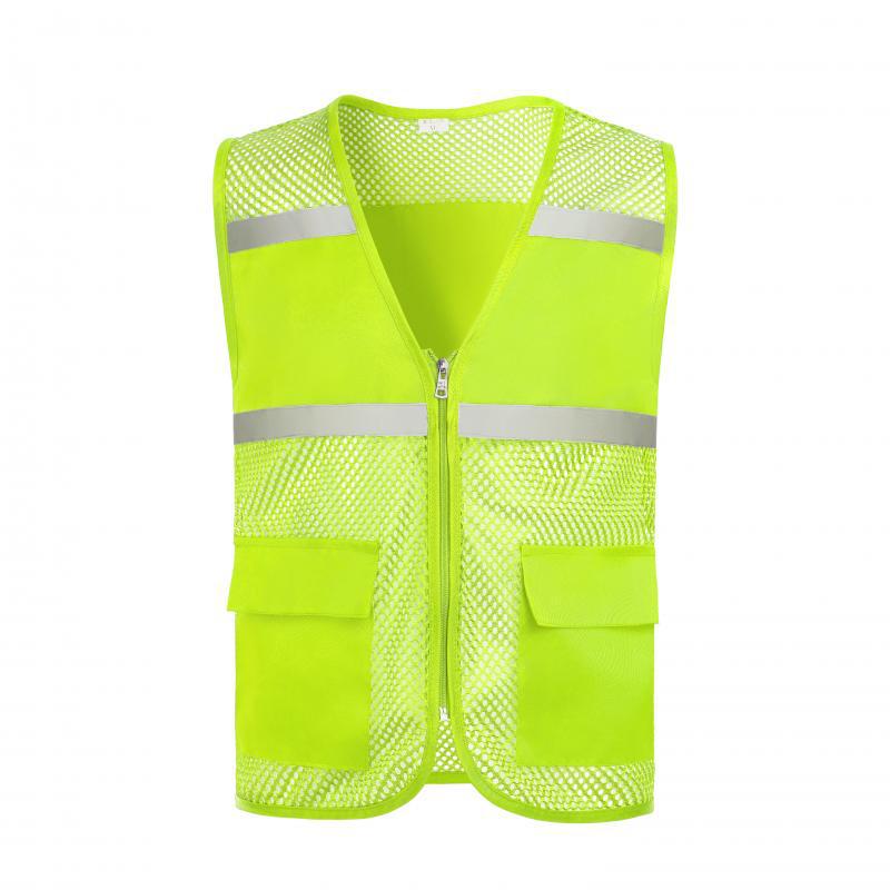 Custom Reflective Safety Vest with Logo for Nighttime Construction and Sanitation Workers