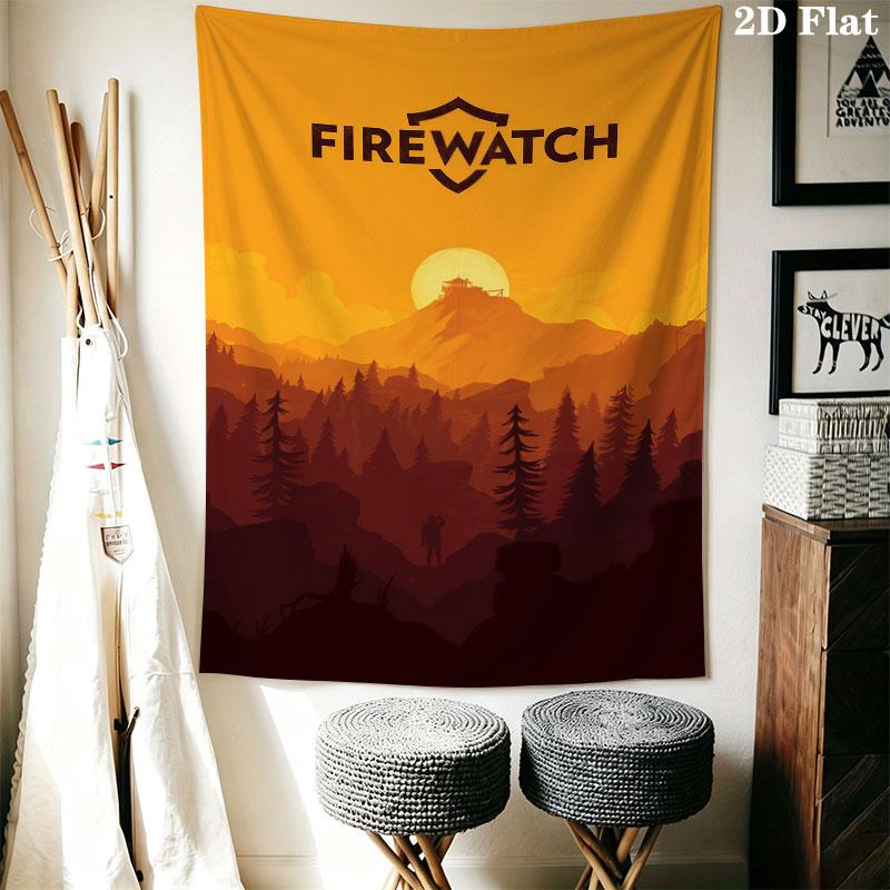 Firewatch Dawn Wall Hanging Printed Fabric Blanket Decorative Tapestries for Bedroom Living Room Home Decor