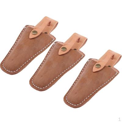 3pcs Plier Leather Sheath Tool Gardening Pouch Belt Electrician Scissors Compact Case Bag for