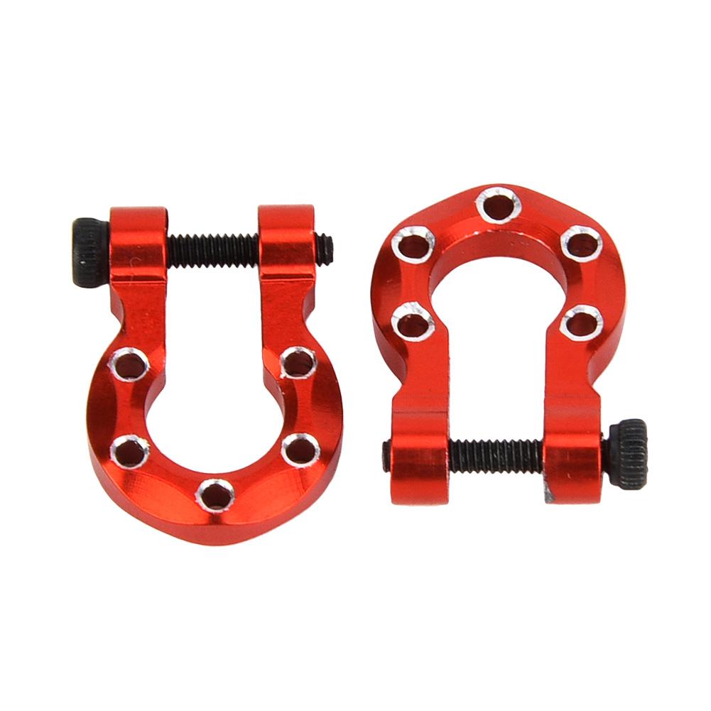 2pcs Metal RC Trailer Hook Decoration Parts Fit for TRAXXAS TRX 4 1 10 RC Crawler(Red)
