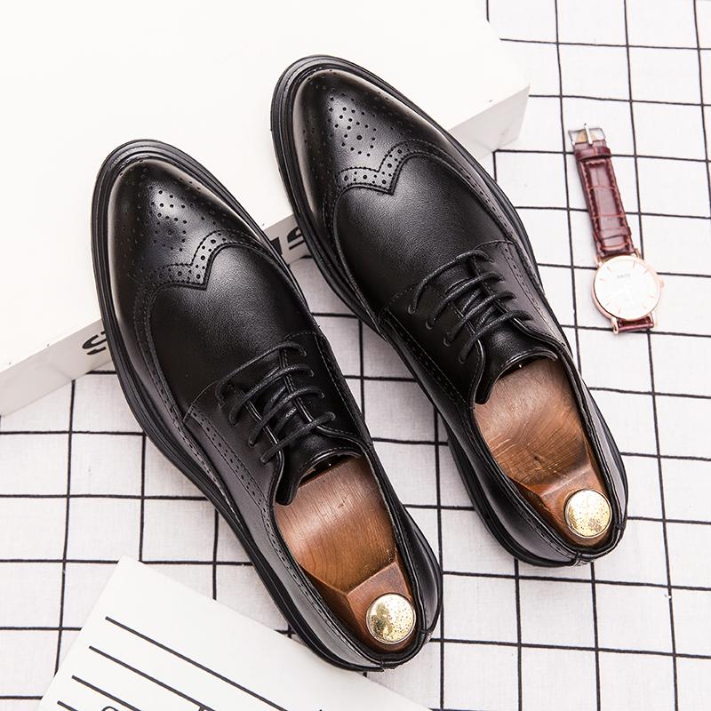 Fashion Men's Casual Shoes Brock Oxford Vintage Pointed Men's Official Shoes Spring and Autumn 2024 New Business Classic Men's Shoes