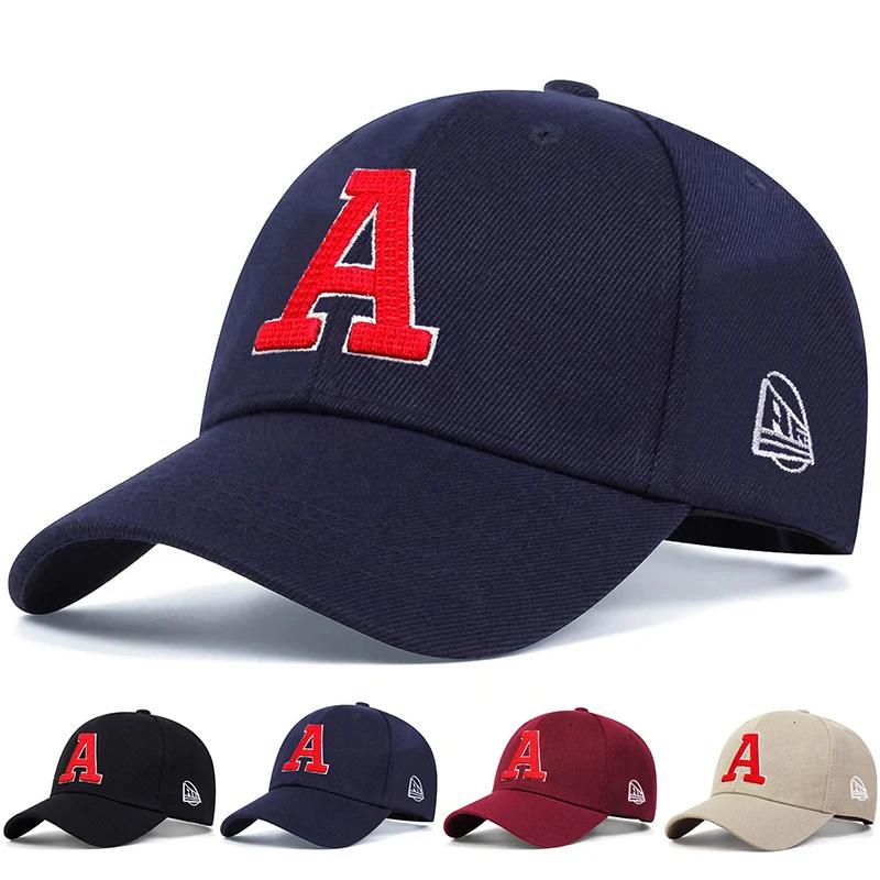 Zealous Sole Women's Black Unisex A Letter Embroidery Baseball Caps Outdoor Adjustable Spring And Autumn Casual Sunscreen Hat