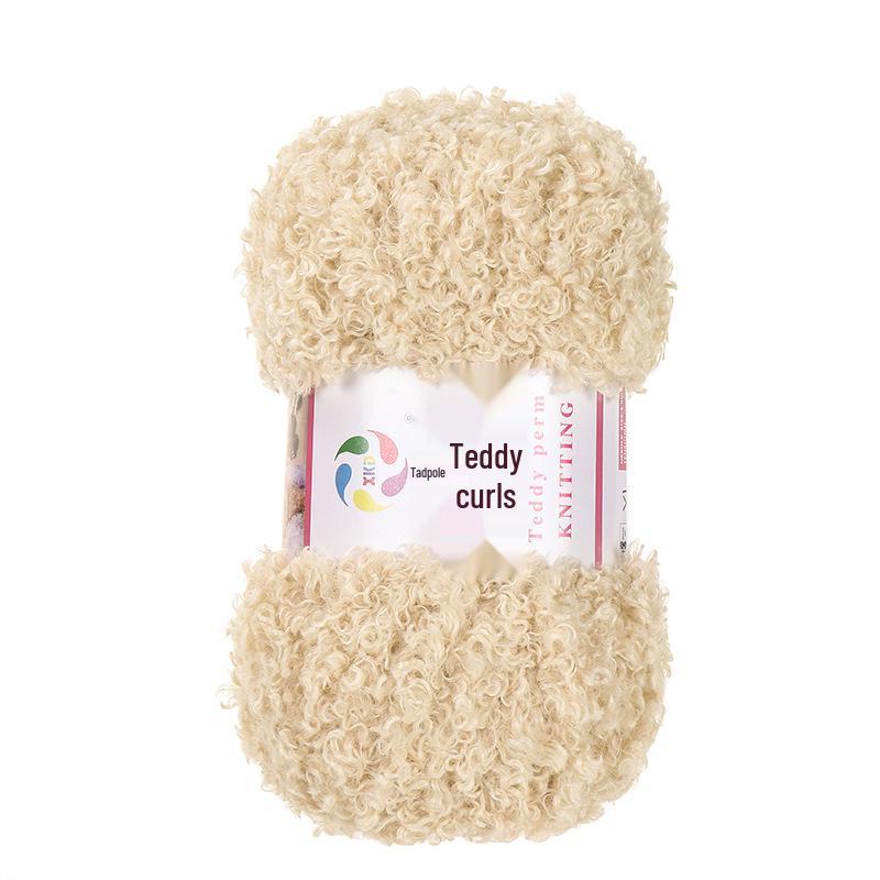 Curly Faux Fur Plush Yarn for DIY Hand-Knitting - Teddy, Doll Accessories, Scarf, Hat, Vest, Thick Coral Fleece