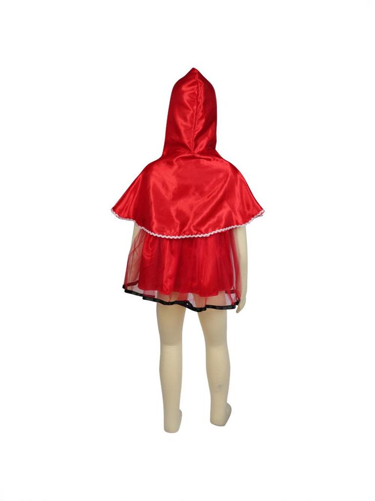 Costume Cappuccetto Rosso per Bambine da 1 a 3 Anni: Set Vestito e Mantello da Strega per Cosplay di Halloween
