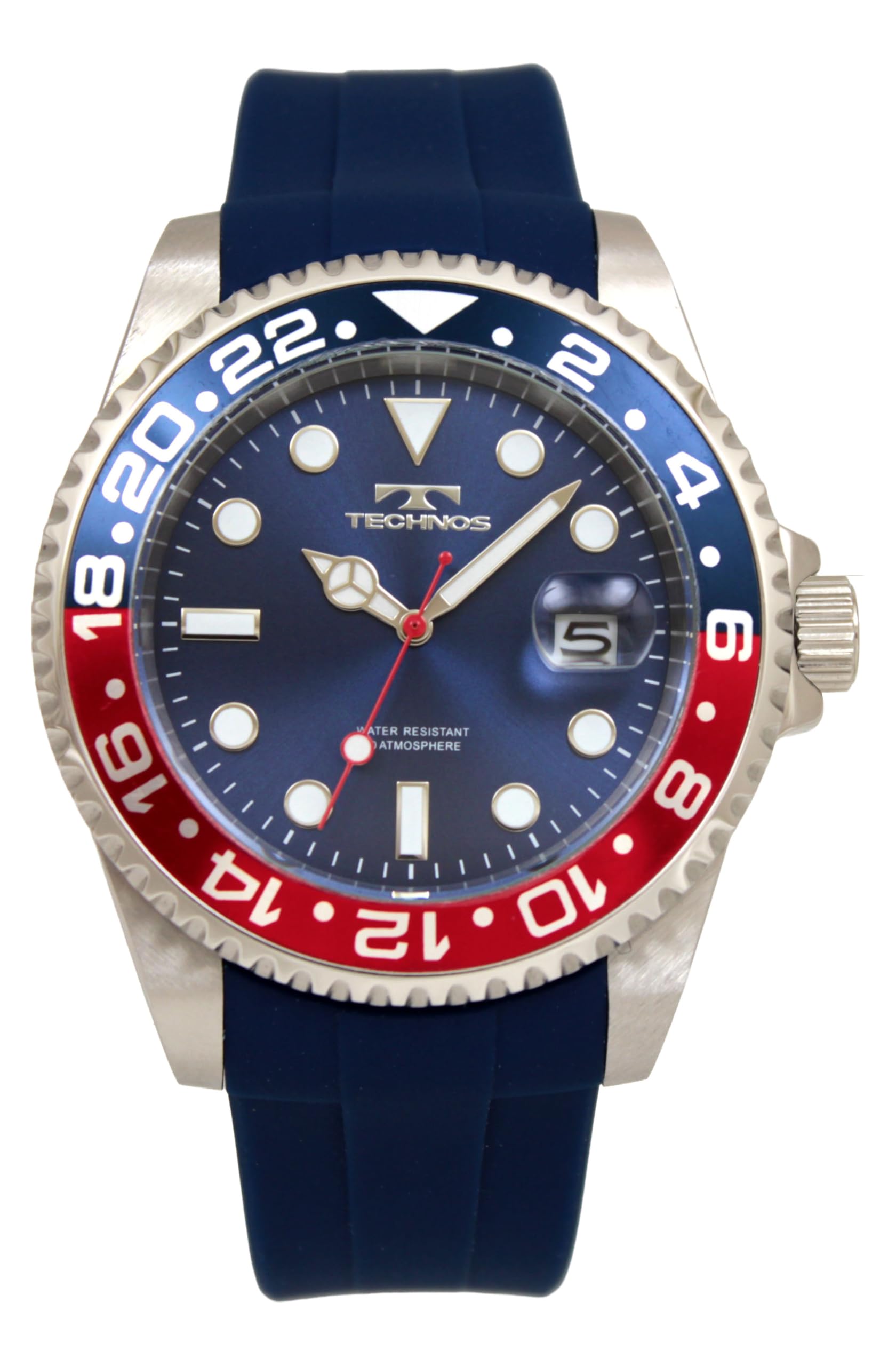 

Technos T6C28NR Blue Date 100th Anniversary Model Men s Watch, синій