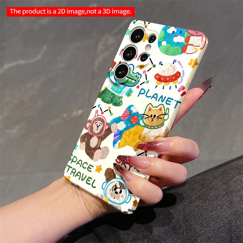 2DFlat Samsung phone case Space Adventure Animals Phone Case Applicable to Galaxy S22 S23 S24 S25ULTRA S26 A12 A13 A14 A15 A16 A34 A35 A54 A55
