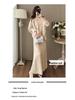 Women's Autumn/Winter High-End Knit Set: Tassel Shawl, Sweater & Skirt.