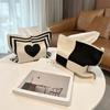 Nordic Ins Heart-pattern Knitted Tissue Bag Living Room Table Tissue Box Paper Storage Desktop Decorative Tissue Case Paper Box