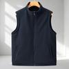 Men Reversible Vest Fleece Lined Waterproof Stand Collar Multi‑Pocket Zip Waistcoat