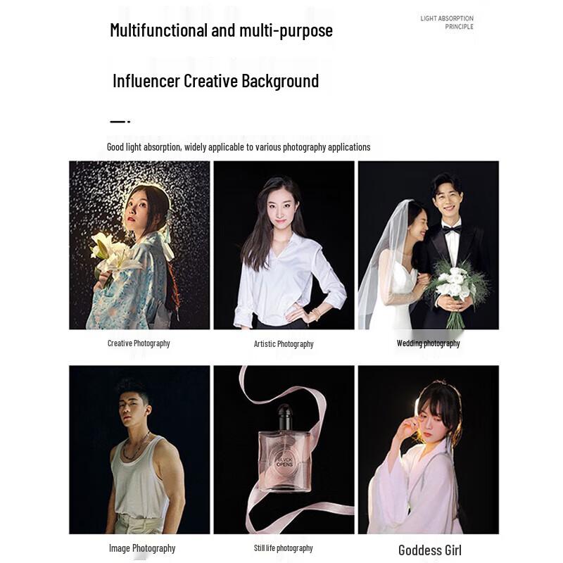 Professional Light-Absorbing Velvet Photography Backdrop