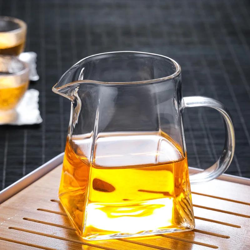 Heat-Resistant Glass Teapot, with Stainless Steel Filter Baskets, Clear Kettle, Brewing Tea Pot, Heatable Pitcher, Jug, Square