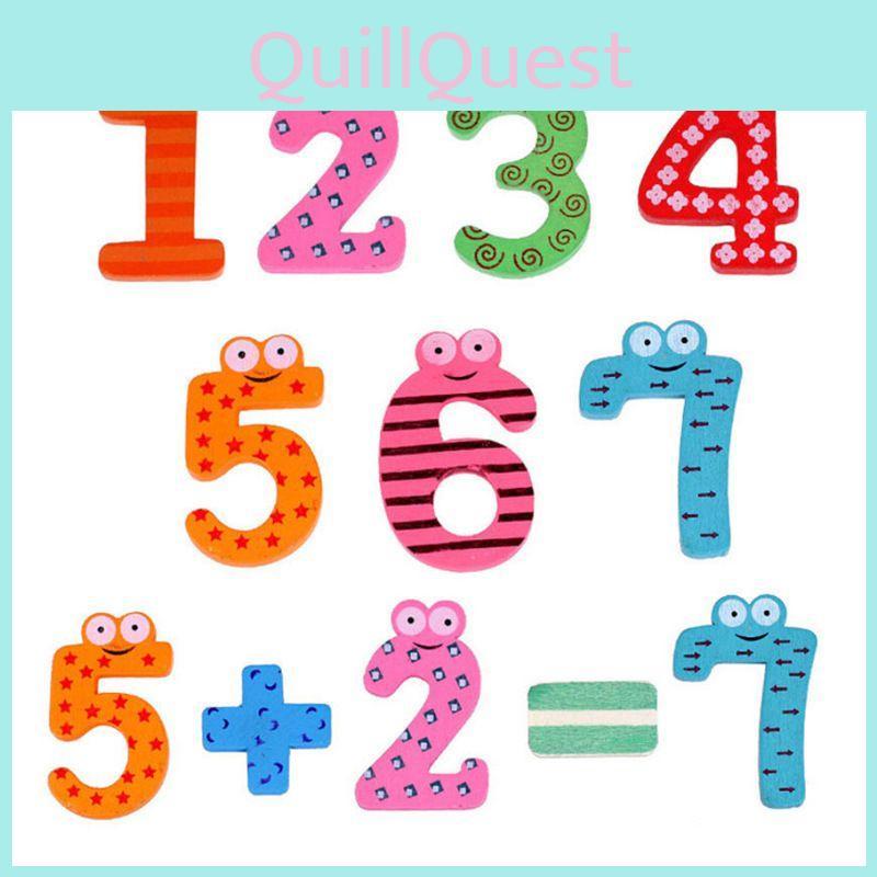 Verarbeitetes Holz Zahl Symbol Kühlschrankmagnet Spielzeug Für Kinder